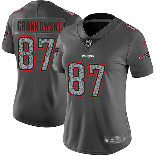 Nike Patriots #87 Rob Gronkowski Gray Static Women's Stitched NFL Vapor Untouchable Limited Jersey